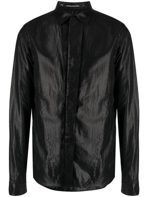 Julius classic-collar long-sleeve shirt - Black