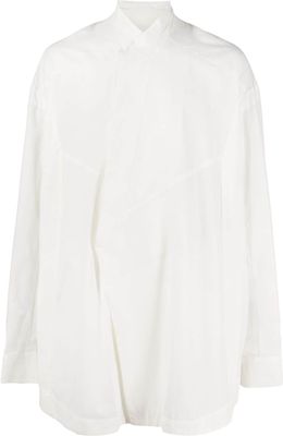 Julius concealed-fastening cotton-blend shirt - White