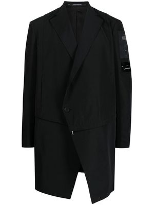 Julius detachable-panel tailored jacket - Black