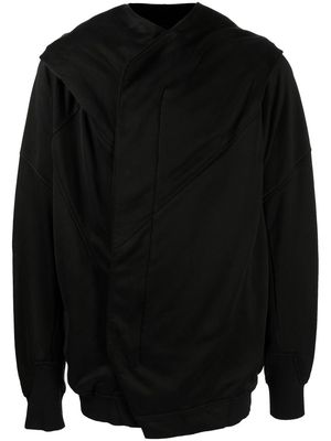 Julius draped cowl-neck hoodie - Black