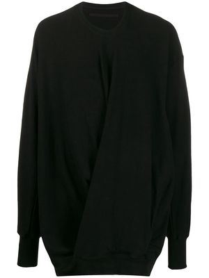 Julius draped-front longline sweatshirt - Black