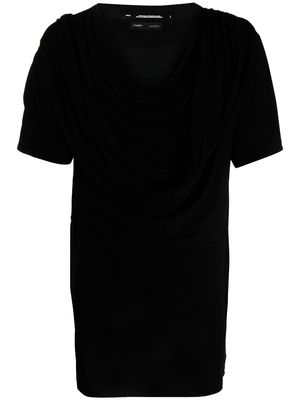 Julius draped short-sleeve T-shirt - Black