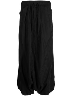 Julius drawstring drop-crotch trousers - Black