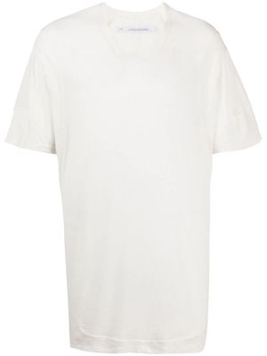Julius drop-shoulder cotton T-shirt - White