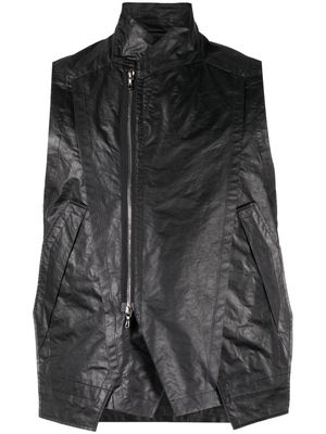 Julius faux-leather high-neck vest - Black