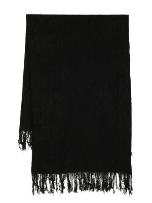 Julius frayed-edge wool scarf - Black