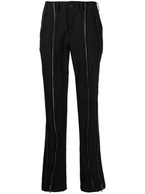 Julius front-zip trousers - Black