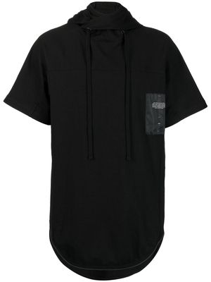 Julius hooded cotton-jersey T-shirt - Black