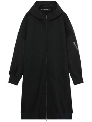 Julius hooded drop-shoulder coat - Black