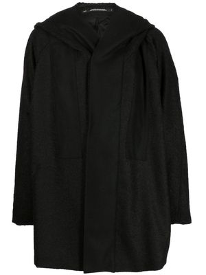 Julius hooded wool-felt coat - Black