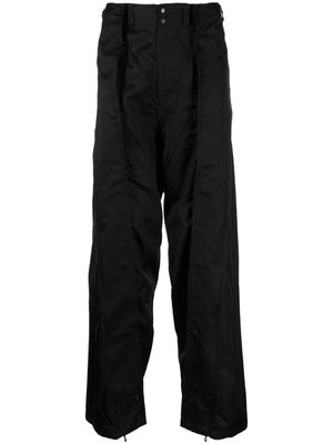 Julius layered-effect wide-leg trousers - Black
