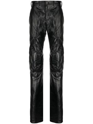 Julius padded faux-leather trousers - Black