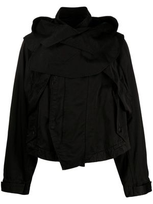 Julius panelled layered hooded jacket - Black