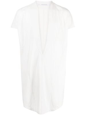 Julius plunging V-neck cotton T-shirt - White