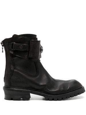 Julius round-toe leather boots - Black