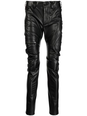 Julius skinny faux-leather trousers - Black