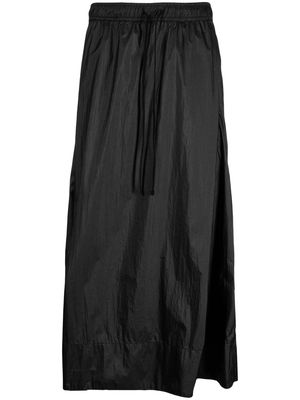 Julius slit-detailing drawstring-waist midi skirt - Black