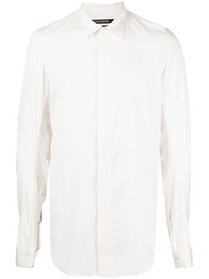Julius spread-collar concealed-fastening shirt - White