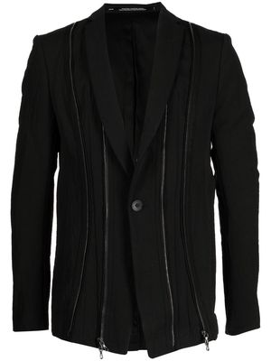 Julius zip-detail single-breasted blazer - Black