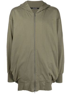 Julius zip-front cotton-jersey hoodie - Green