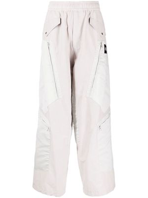 Julius zip-panel baggy trousers - White