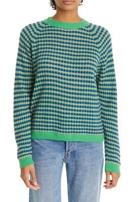 JUMPER 1234 Honeycomb Crewneck Cashmere Sweater in Green