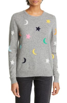 JUMPER 1234 Star & Moon Crewneck Cashmere Sweater in Grey
