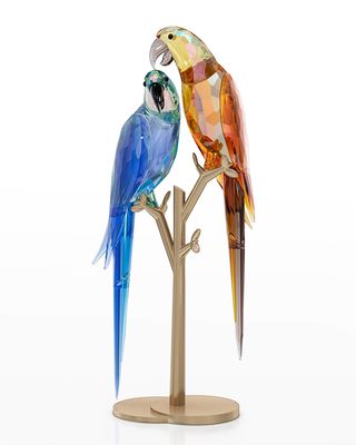 Jungle Beats Parrot Couple Bell & Brio Decorative Accent