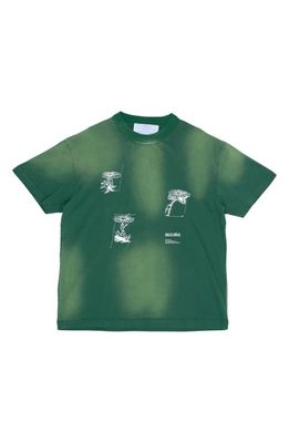 JUNGLES Hard Times Never Last Embroidered T-Shirt in Green