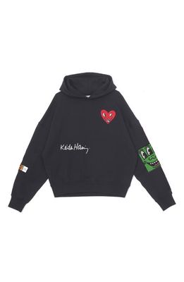 JUNGLES x Keith Haring Embroidered Hoodie in Black