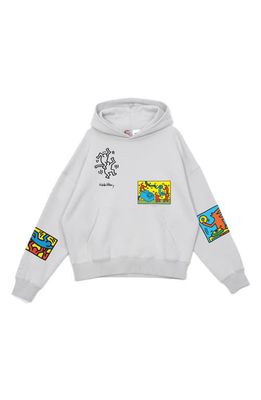 JUNGLES x Keith Haring Liberty Graphic Hoodie in Grey