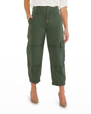 Juni Tapered Wide-Leg Cropped Cargo Pants