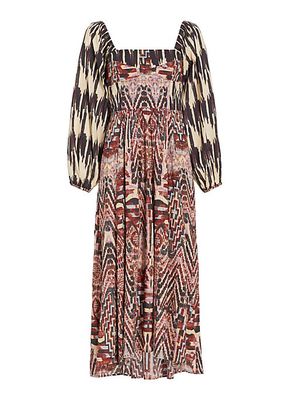 Junin Naibi Printed Cotton Midi-Dress