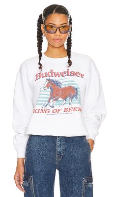 Junk Food Budweiser Clydesdale Sweater in White
