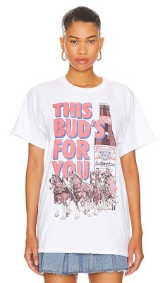 Junk Food This Bud's For You Tee in White