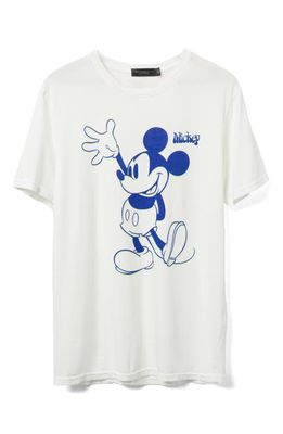 Junk Food x Disney Waving Mickey Cotton Graphic T-Shirt in White