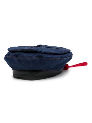 JUNTAE KIM bow-detail cotton beret - Blue