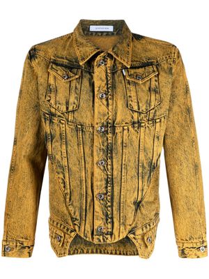 JUNTAE KIM button-up corset denim jacket - Yellow