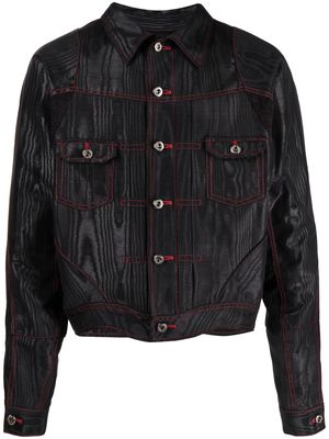 JUNTAE KIM contrast stitching long-sleeved jacket - Black