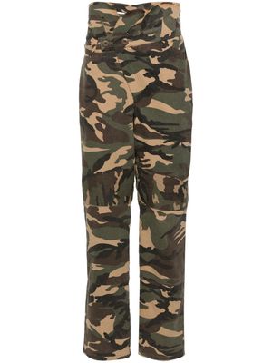 JUNTAE KIM cut-out detail cotton trousers - Green