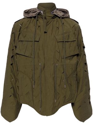 JUNTAE KIM cut-out military jacket - Green