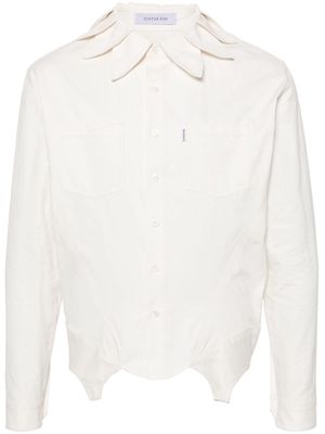 JUNTAE KIM petal-collar cotton shirt - White