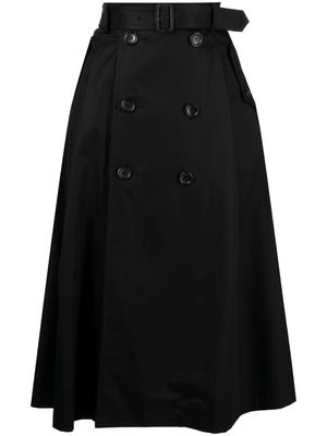 Junya Watanabe A-line belted skirt - Black