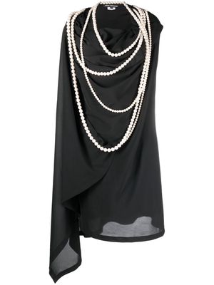 Junya Watanabe asymmetric pearl-detail minidress - Black