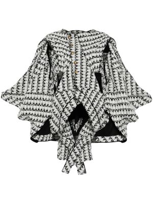 Junya Watanabe asymmetric tweed jacket - White