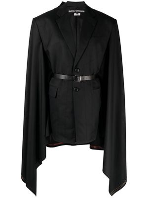 Junya Watanabe Belted wool cape blazer - Black