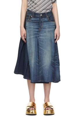 Junya Watanabe Blue Levi's Edition Denim Midi Skirt