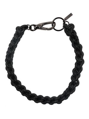 Junya Watanabe braided logo-plaque necklace - Black