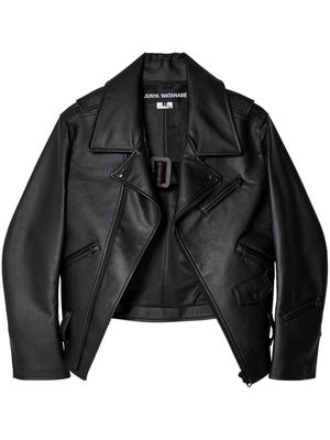 Junya Watanabe buckle-fastened faux-leather biker jacket - Black