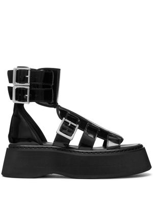 Junya Watanabe caged leather sandals - Black